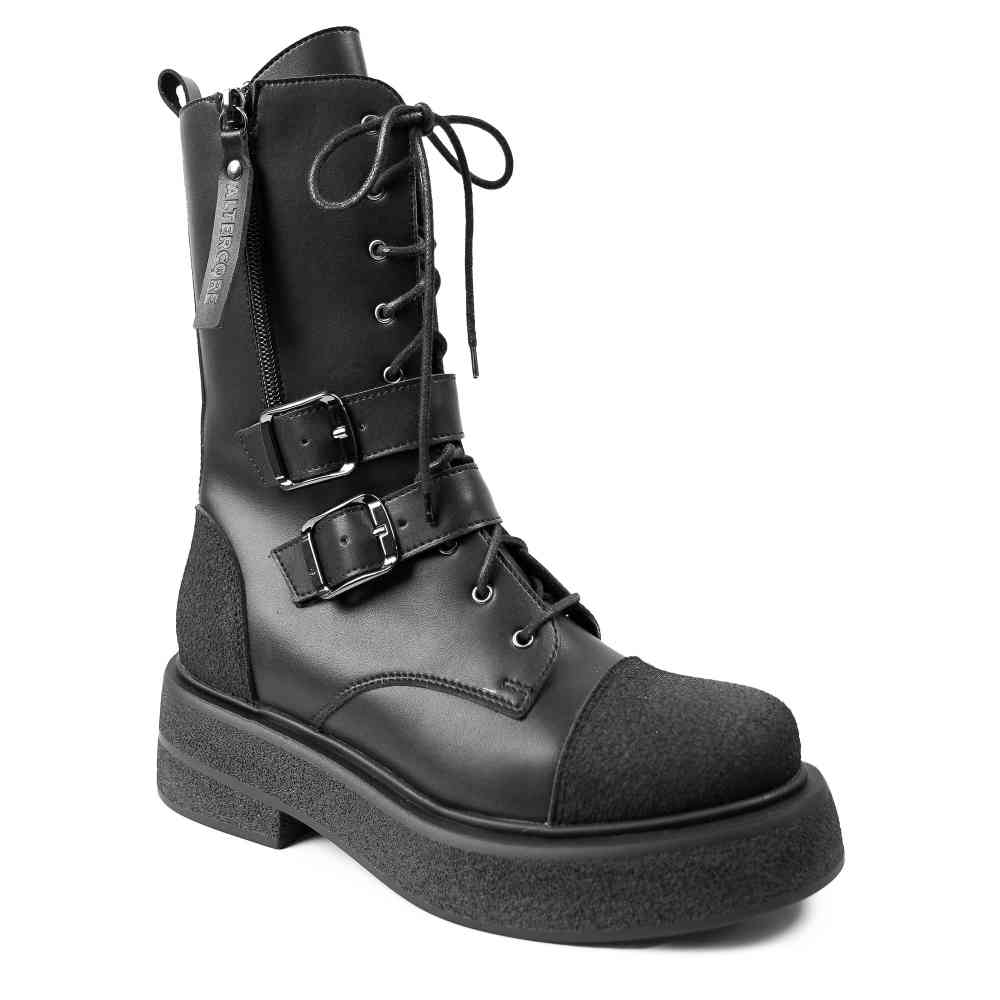 Altercore - Riley Vegan Rugged Bottes de plate-forme - Noir